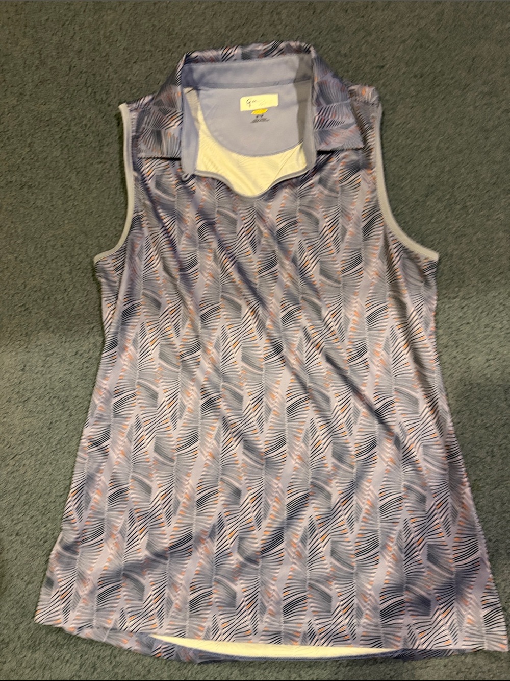 Greg Norman Women’s Sleeveless Patterned Polo Tank - Lavender